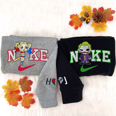 Gerçek Kötüler Joker ve Harley Quinn Nakışlı Çift Kombin