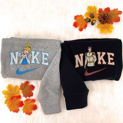 Yakışıklı Prens ve Prenses Sindirella Nakışlı Çift Kombin