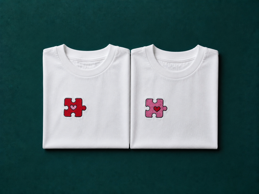 Puzzle Parça Nakışlı Çift Kombin
