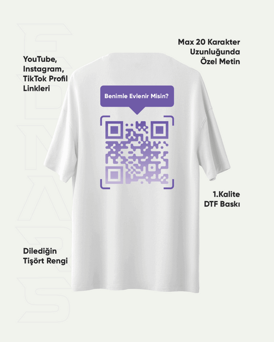 Özel QR Kodu Baskılı Tshirt, Sweatshirt, Hoodie