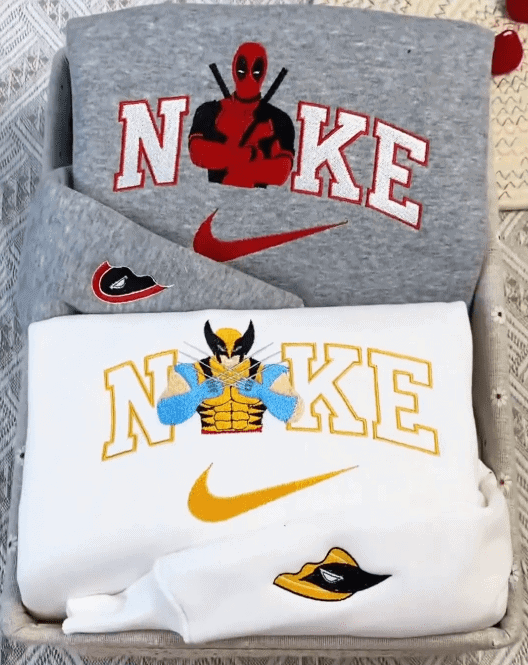 Deadpool ve Wolverine Nike Nakışlı Çift Kombin