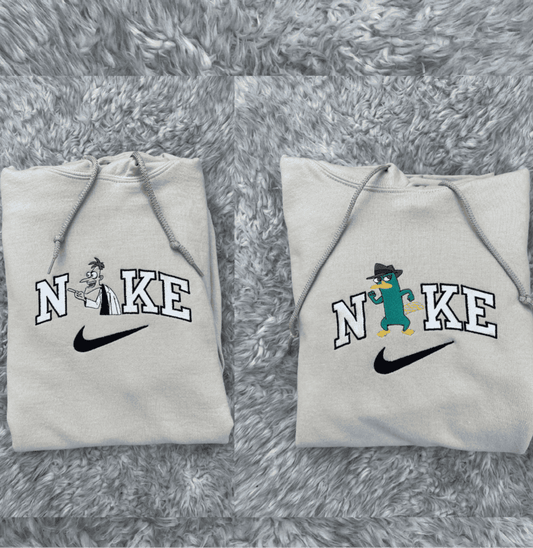 Doofenshmirtz ve Perry Nakışlı Çift Kombin Tişört, Sweatshirt & Hoodie