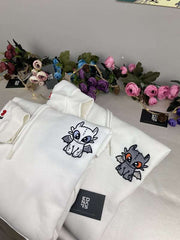 Gecenin Öfkesi ve Işığın Öfkesi Siyah ve Beyaz Ejderha Dragon Nakışlı Çift Kombin