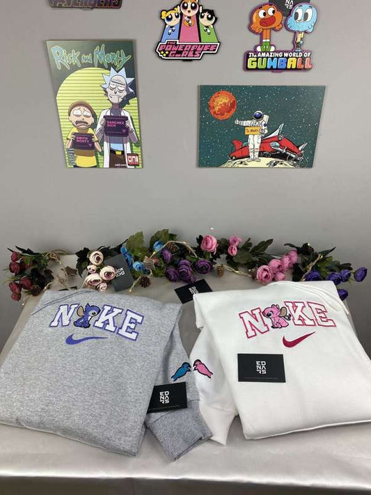 Stitch ve Angel Nakışlı Çift Kombin Tişört, Sweatshirt & Hoodie