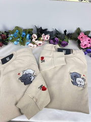 Sevimli Kediler Nakışlı Çift Kombin