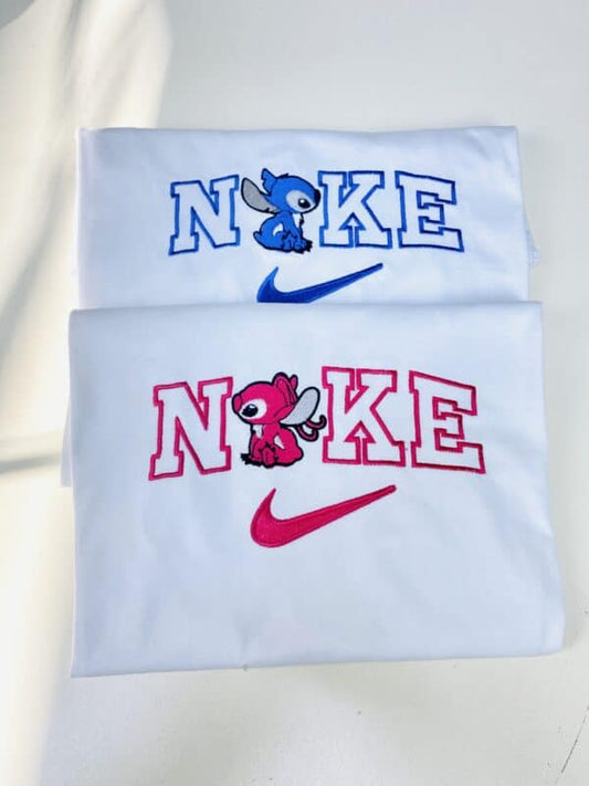 Stitch ve Angel Nakışlı Çift Kombin