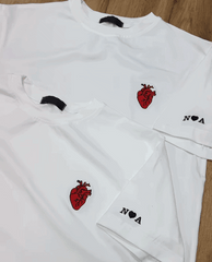 Kol a Harf ve Kırmızı Kalp Nakışlı Çift Kombin, Sevgili Kombini