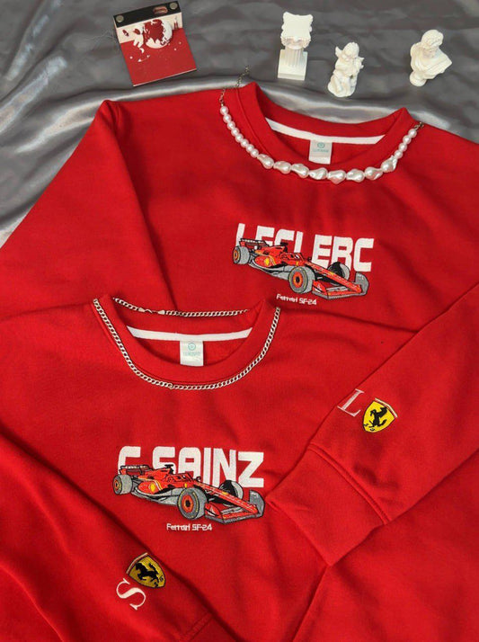 Formula 1 Leclerc ve Sainz Nakışlı Çift Kombin | F1 Ferrari