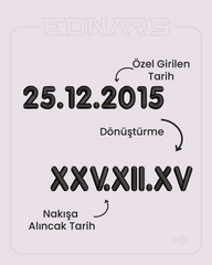 Kişiye Özel Roma Rakamı Tarih Nakış İşleme