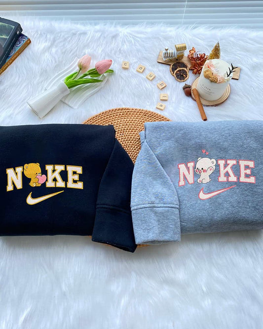 Mocha ve Milk Ayı Nakışlı Çift Kombin