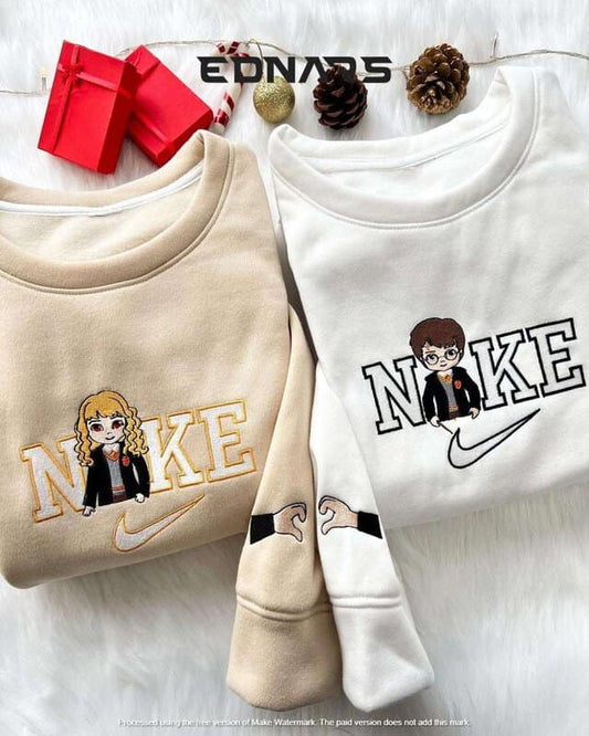 Harry Potter ve Hermione Nakışlı Çift Kombin Tişört, Sweatshirt & Hoodie