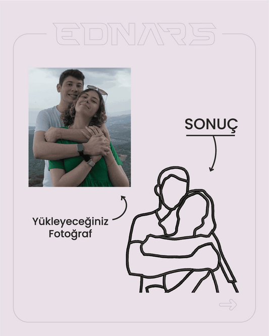 Çizgisel Kişiye Özel Fotoğraf Nakış İşleme