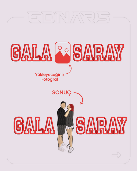 Taraftar Gala(x)saray Kişiye Özel Fotoğraf Nakış İşleme