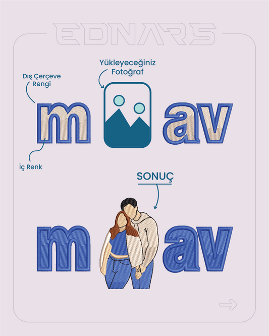 Miav(Mavi) Kişiye Özel Fotoğraf Nakış İşleme