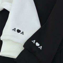 İnce Kalp v2 Nakışlı Çift Kombin | Çift Kapüşonlu Heart