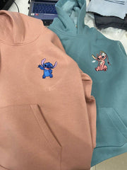 Stitch ve Angel v4 Nakışlı Çift Kombin