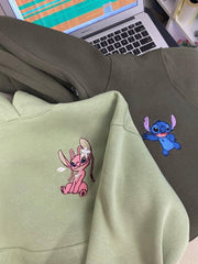 Stitch ve Angel v4 Nakışlı Çift Kombin