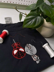 Hello Kitty ve Spiderman Nakışlı Çift Kombin