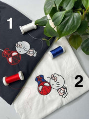 Hello Kitty ve Spiderman Nakışlı Çift Kombin
