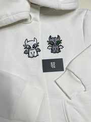 Gecenin Öfkesi ve Işığın Öfkesi Siyah ve Beyaz Ejderha Dragon Nakışlı Çift Kombin