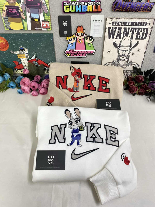 Zootropolis Tilki Nick ve Tavşan Judy V2 Nakışlı Çift Kombin