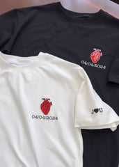 Kol a Harf ve Kırmızı Kalp Nakışlı Çift Kombin, Sevgili Kombini