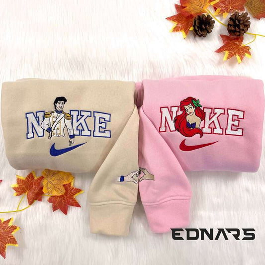 Küçük Deniz Kızı ve Prens Nakışlı Çift Kombin