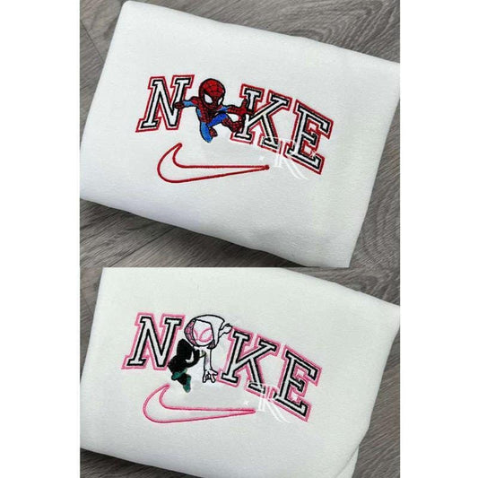 Gwen ve SpiderMan Nakışlı Çift Kombin