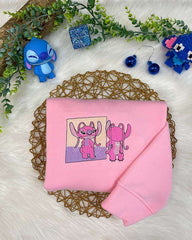 Stitch ve Angel v3 Nakışlı Çift Kombin