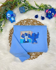 Stitch ve Angel v3 Nakışlı Çift Kombin