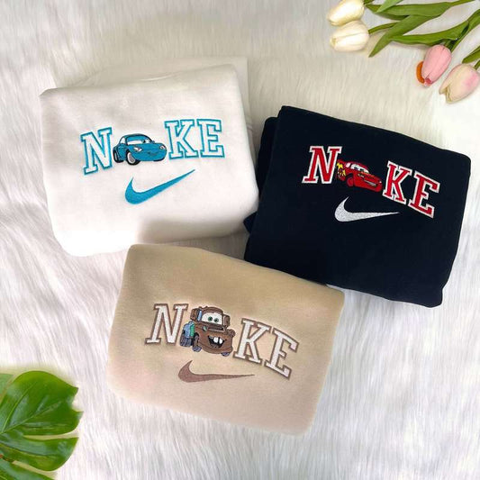 Arabalar McQueen, Sally ve Mater Nakışlı Çift Kombin Tişört, Sweatshirt &amp; Hoodie