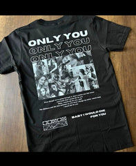 Kişiye Özel Fotoğraflı Girlfriend veya Özel Metin Baskılı Nakışlı Tişört | GIRLFRIEND, ONLY YOU