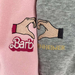 Barbie Oppenheimer Barbenheimer Nakışlı Çift Kombin Tişört, Sweatshirt &amp; Hoodie