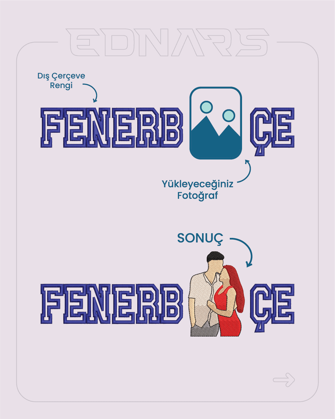 Kişiye Özel Taraftar Fenerb(x)çe Fotoğraf Nakış İşleme
