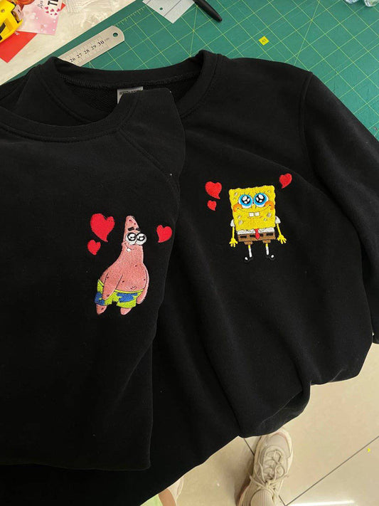 Sünger Bob Patrick v3 Nakışlı Çift Kombin