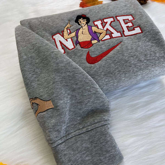 Aladdin ve Jasmine Nakışlı Çift Kombin Tişört, Sweatshirt &amp; Hoodie